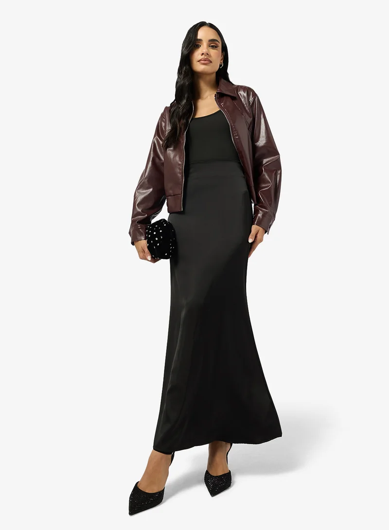 Ginger  Satin Bias Cut Skirt for Women | Best Price UAE